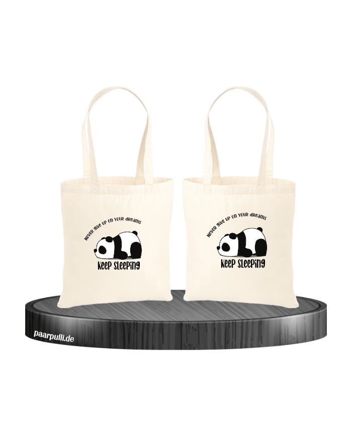 Never give up on your Dream Keep sleeping Jutebeutel Set