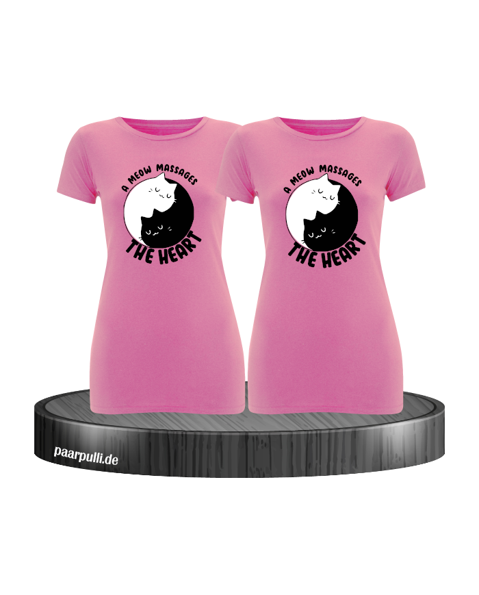 A Meow Massages The Heart - Best Friends T-Shirt Set