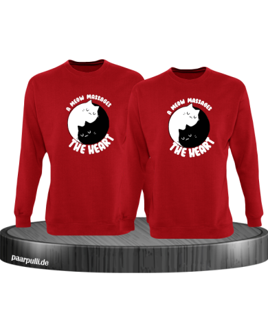 A Meow Massages The Heart  Sweatshirt rot A Meow Massages The Heart  Sweatshirt rot