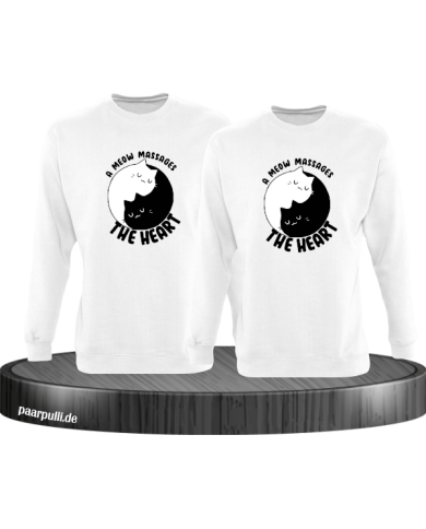 A Meow Massages The Heart  Sweatshirt weiß A Meow Massages The Heart  Sweatshirt weiß