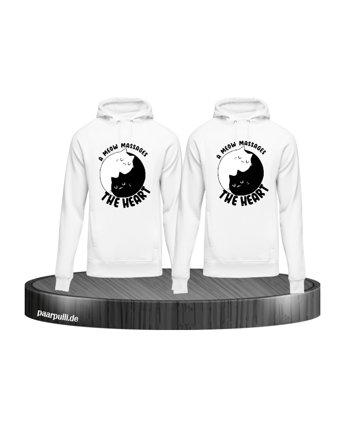 A Meow Massage The Heart - Hoodie für Beste Freunde weiß