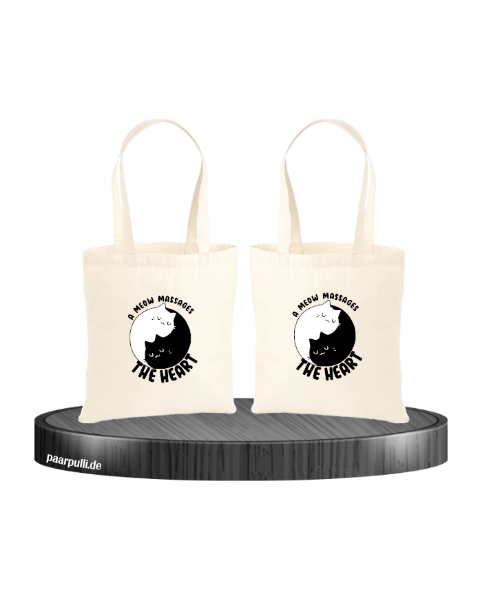 A Meow Massages The Heart Jutebeutel Set