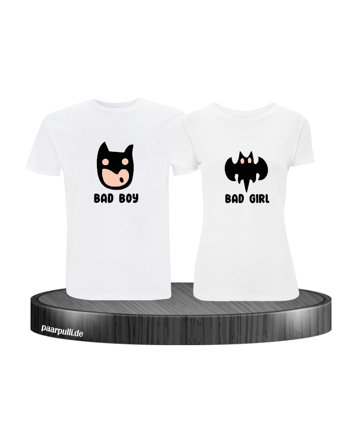 Bad Boy Bad Girl Pärchen T-Shirt weiß