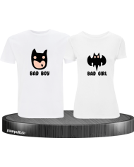 Bad Boy Bad Girl Pärchen T-Shirt weiß