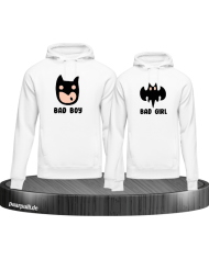 Bad Boy Bad Girl Hoodie weiß