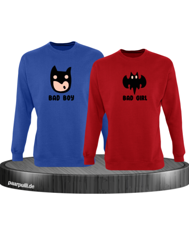 Bad Boy Bad Girl Sweatshirt blau rot Bad Boy Bad Girl Sweatshirt blau rot
