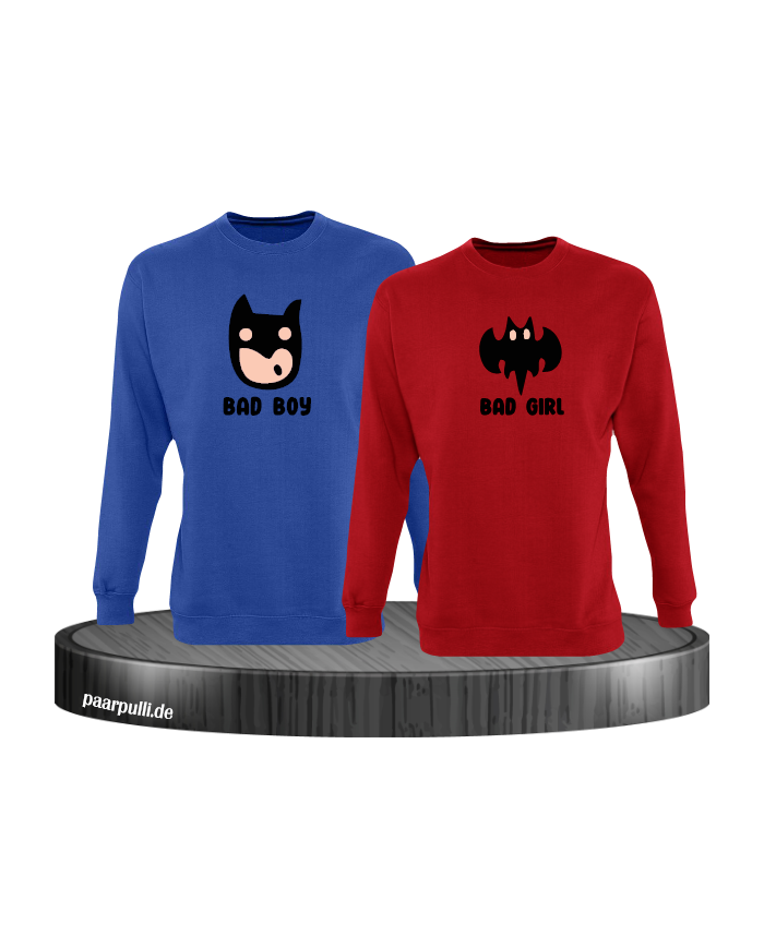 Bad Boy Bad Girl Sweatshirt blau rot