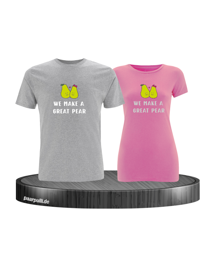 We make a great Pear Pärchen T-Shirt grau rosa