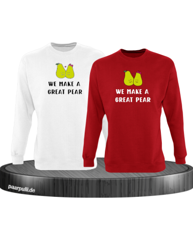 We make a great Pear Sweatshirt weiß rot We make a great Pear Sweatshirt weiß rot
