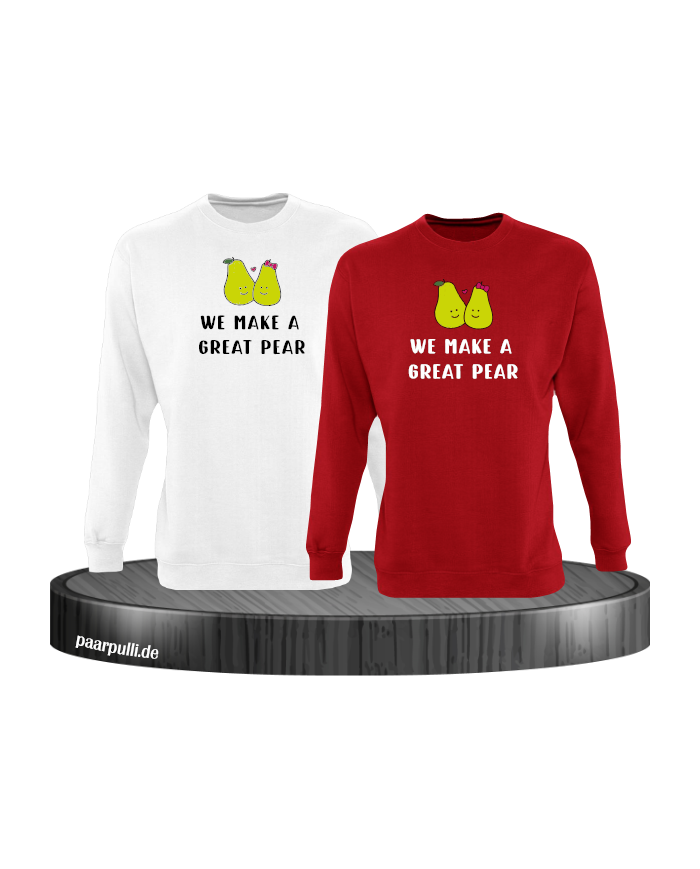 We make a great Pear Sweatshirt weiß rot