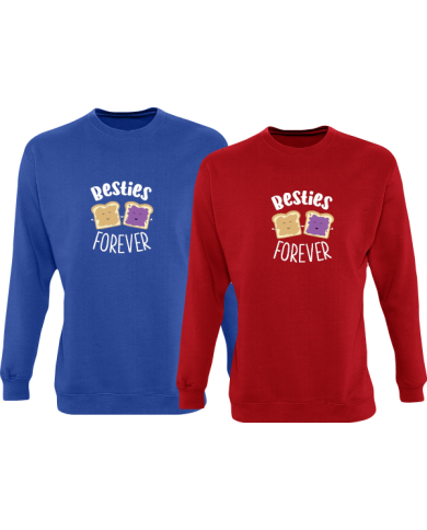 Besties Forever  Sweatshirt blau rot Besties Forever  Sweatshirt blau rot