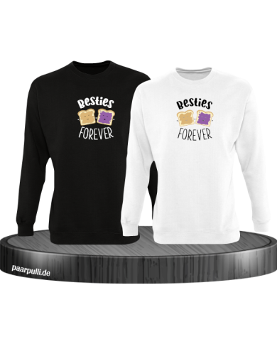 Besties Forever  Sweatshirt schwarz weiß Besties Forever  Sweatshirt schwarz weiß