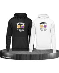 Besties Foerver - Hoodie für Beste Freunde schwarz weiß