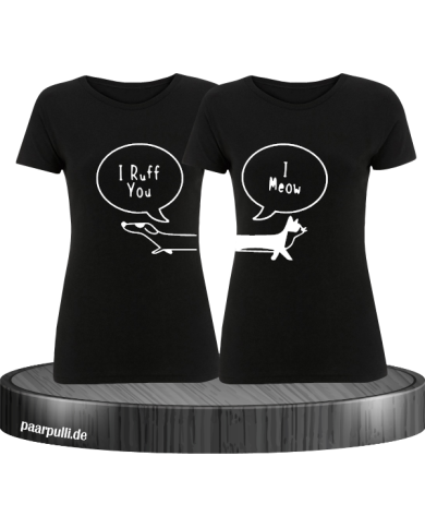 I Ruff for You I Meow - T-Shirt Set schwarz I Ruff for You I Meow - T-Shirt Set schwarz