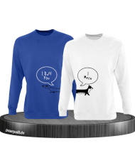 I Ruff for You I Meow Sweatshirt blau weiß