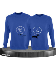I Ruff for You I Meow Sweatshirt blau