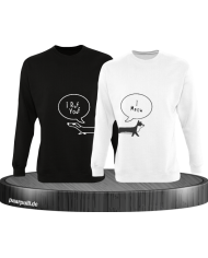 I Ruff for You I Meow Sweatshirt schwarz weiß