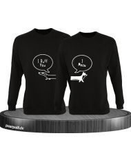 I Ruff for You I Meow Sweatshirt schwarz