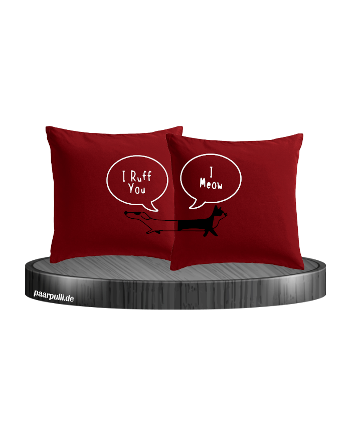 I Ruff for You I Meow Kissenbezüg Set