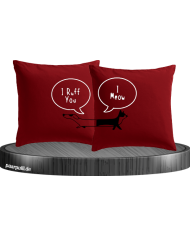 I Ruff for You I Meow Kissenbezüg Set