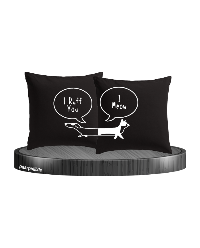 I Ruff for You I Meow Kissenbezüg Set