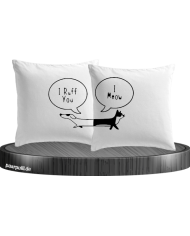 I Ruff for You I Meow Kissenbezüg Set