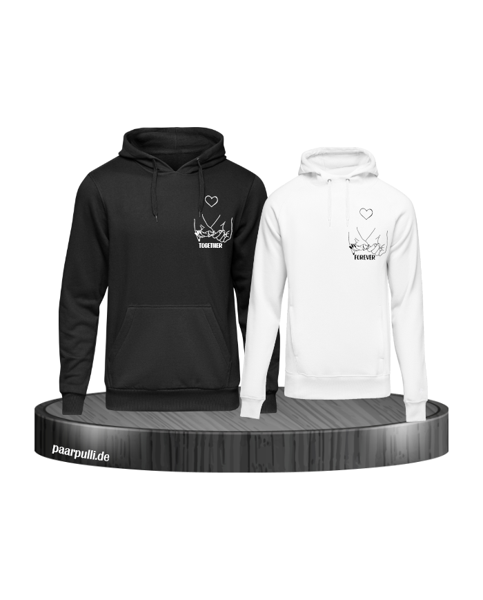 Together Forever Hoodie schwarz weiß