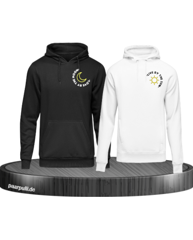 Live By The Sun Love By The Moon Hoodie schwarz weiß Live By The Sun Love By The Moon Hoodie schwarz weiß