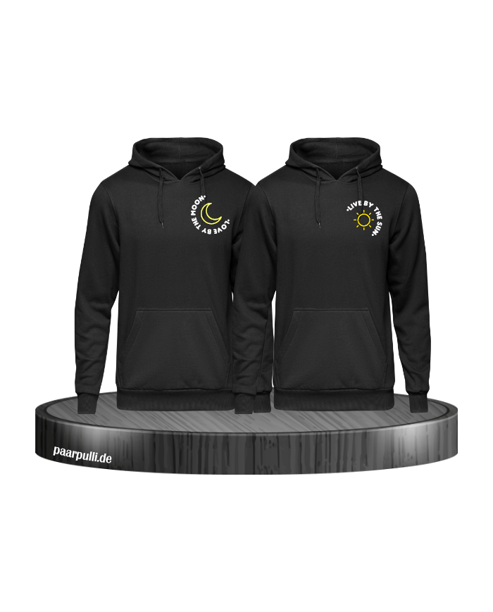 Live By The Sun Love By The Moon Hoodie schwarz
