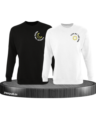 Live By The Sun Love By The Moon Sweatshirt schwarz weiß Live By The Sun Love By The Moon Sweatshirt schwarz weiß