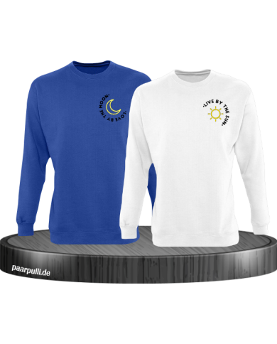 Live By The Sun Love By The Moon Sweatshirt blau weiß Live By The Sun Love By The Moon Sweatshirt blau weiß