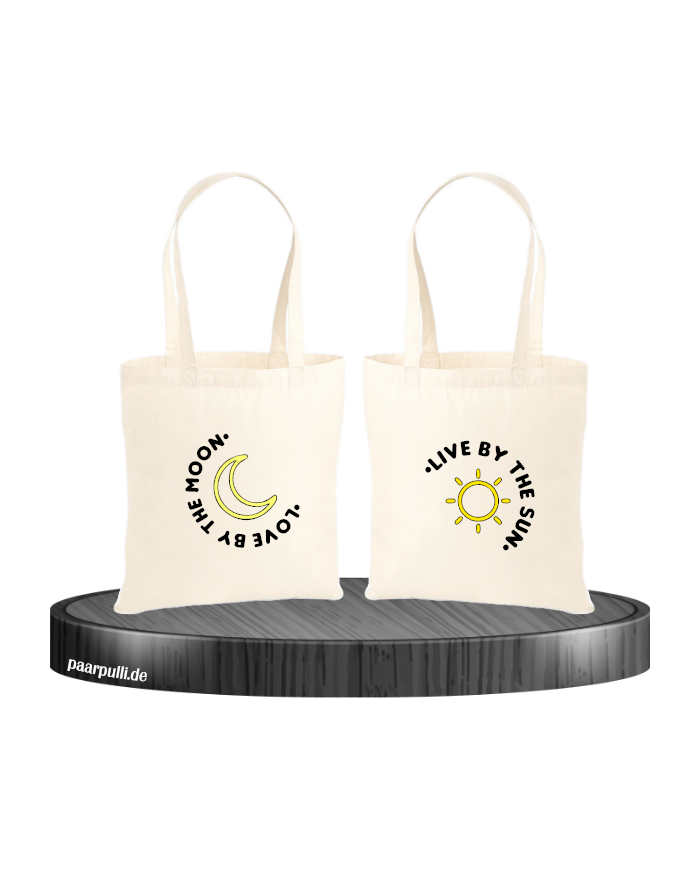 Live By The Sun Love By The Moon Jutebeutel Set