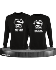 Super Dad und Super Mom Sweatshirt schwarz