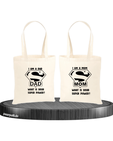Super Dad und Super Mom Jutebeutel Set Super Dad und Super Mom Jutebeutel Set