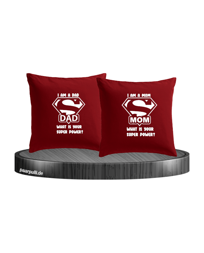 Super Dad und Super Mom Kissenbezüge Set