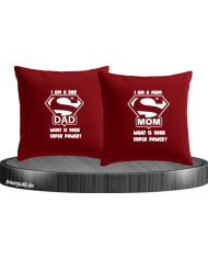 Super Dad und Super Mom Kissenbezüge Set