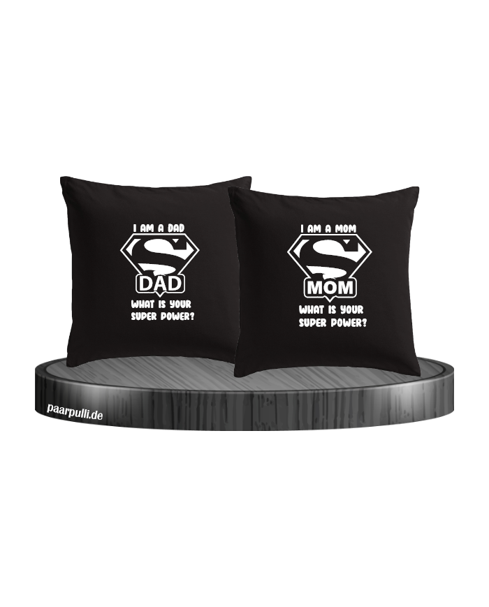 Super Dad und Super Mom Kissenbezüge Set