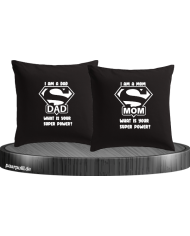 Super Dad und Super Mom Kissenbezüge Set