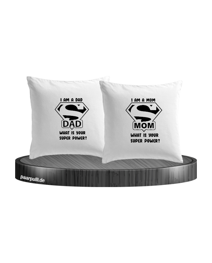Super Dad und Super Mom Kissenbezüge Set