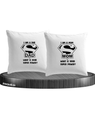 Super Dad und Super Mom Kissenbezüge Set
