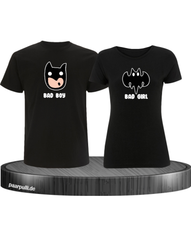 Bad Boy Bad Girl Pärchen T-Shirt schwarz Bad Boy Bad Girl Pärchen T-Shirt schwarz
