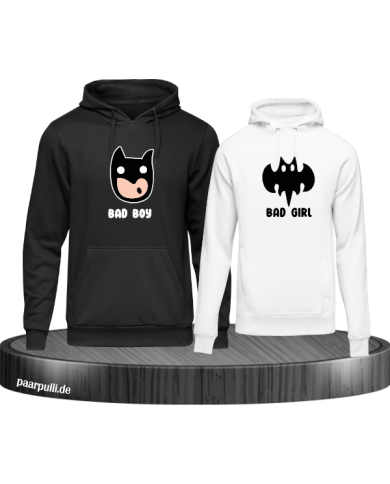 Bad Boy Bad Girl Hoodie schwarrz weiß Bad Boy Bad Girl Hoodie schwarrz weiß