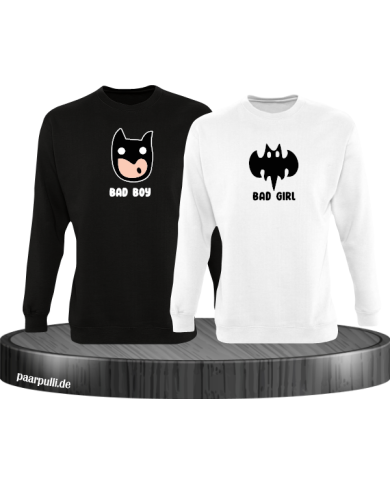 Bad Boy Bad Girl Sweatshirt schwarz weiß Bad Boy Bad Girl Sweatshirt schwarz weiß