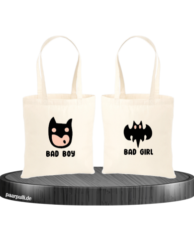 Bad Boy Bad Girl Jutebeutel Set Bad Boy Bad Girl Jutebeutel Set