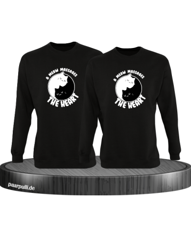 A Meow Massages The Heart  Sweatshirt schwarz A Meow Massages The Heart  Sweatshirt schwarz