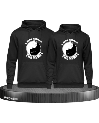 A Meow Massage The Heart - Hoodie für Beste Freunde schwarz A Meow Massage The Heart - Hoodie für Beste Freunde schwarz