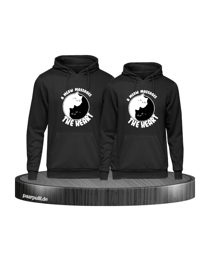 A Meow Massage The Heart - Hoodie für Beste Freunde schwarz