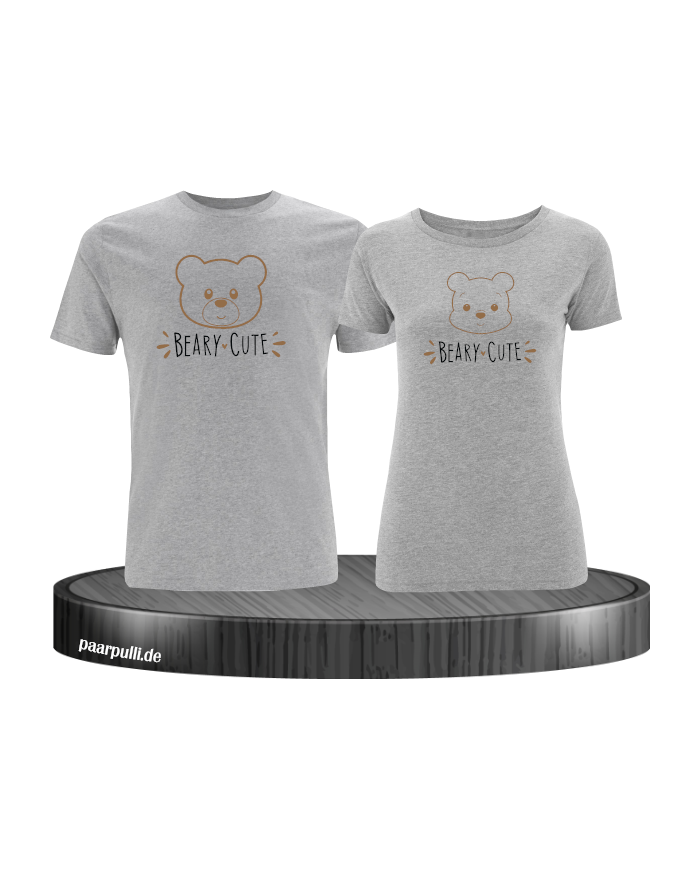 Beary Cute Pärchen T-Shirt grau