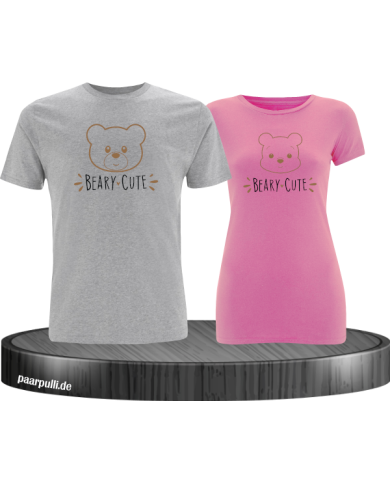 Beary Cute Pärchen T-Shirt grau rosa Beary Cute Pärchen T-Shirt grau rosa