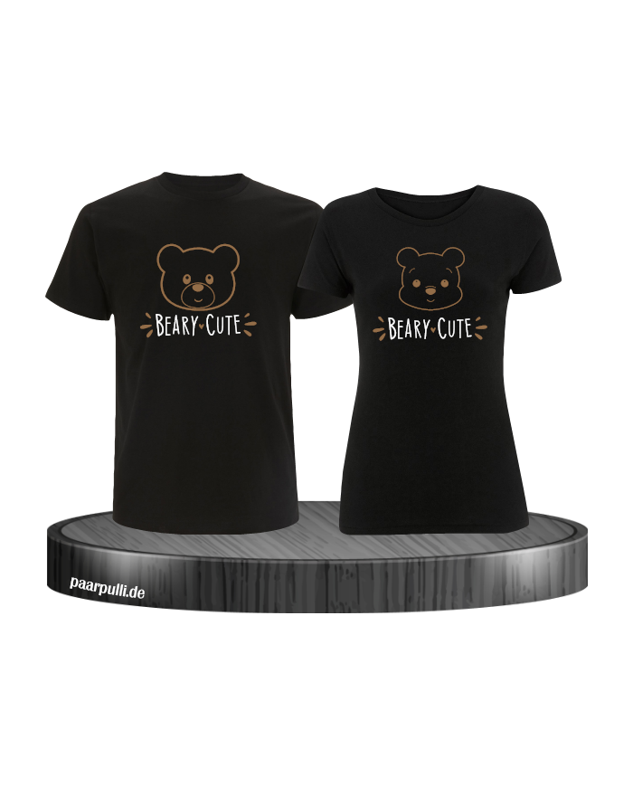Beary Cute Pärchen T-Shirt schwarz
